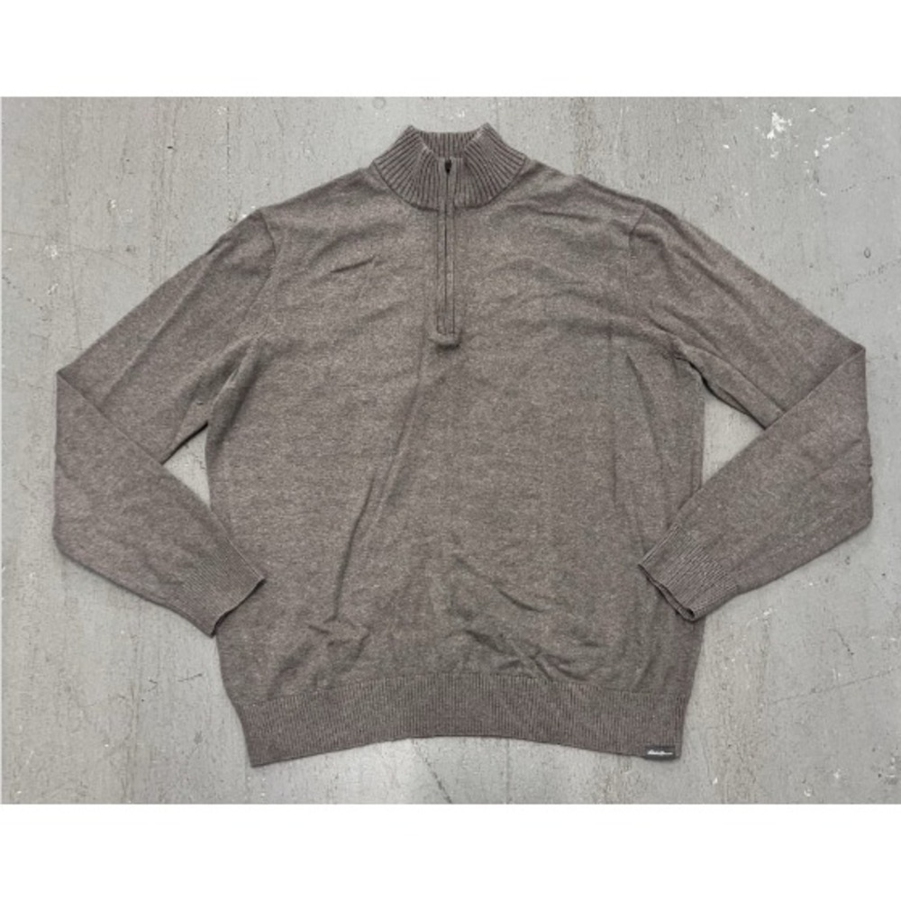 Eddie Bauer Men's Autumn Fleece Sweater Top Sweatshirt Pullover 1/4 Zip Size L